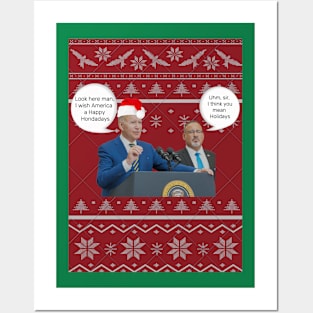 Happy Holidays Ugly Christmas Sweater Posters and Art